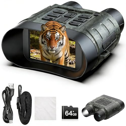 Nachtsichtgerät 4K 112MP mit 12X Digitalzoom, 5000mAh Akku, Nachtsichtgerät Jagd mit IR-Nachtsicht bis 450 m, 64GB TF-Karte – Für Camping, Sicherheit & Wildtierbeobachtung