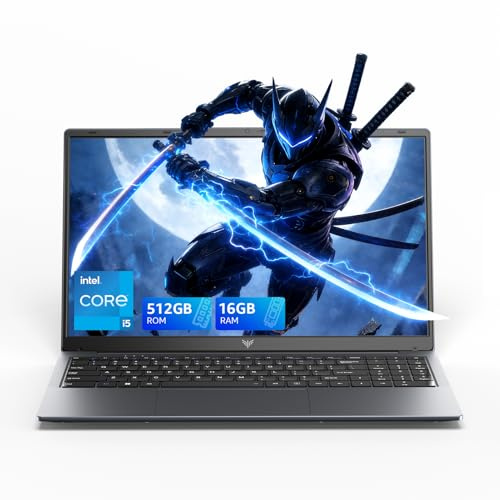ACEMAGIC 15,6 Ordenador Portátil Procesador Core i5-12600H hasta 4,5 GHz 12 Núcleos (4P+8E) 16 Hilos 16GB DDR4 512GB SSD Expansión 2TB Portatil 1080P WiFi 6 BT5.2 HDMI Type-C USB Laptop Gris Oficina