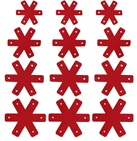 Protectores para ollas y cacerolas, protectores apilables, separadores de ollas, esteras de fieltro lavables y reutilizables cortables para utensilios de cocina, color rojo, 12