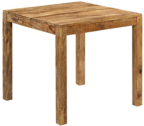 toolkix Matbord, massivt trä, mango, 82 x 80 x 76 cm, träbord med metallram, matbord, rustikt, trädkantbord, stabilt, köksbord, modernt, utrymmesbesparande för matsal och vardagsrum