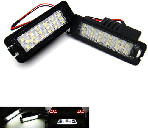 RZG 2x LED Licence Number Plate Light White Canbus For CC Eos Golf VI VII Polo Scirocco T-Roc Altea XL Exeo Ibiza Leon Superb