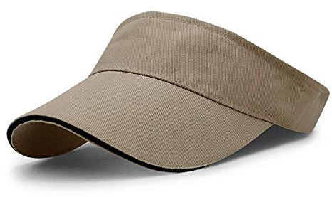 VSUSN Unisex Visor Cap Sonnenhut Einstellbar Sommerhut mit Klettverschluss für Damen und Herren,Khaki