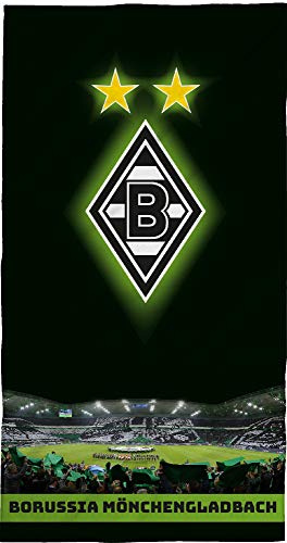 Borussia Mönchengladbach Badetuch Borussia-Park 75 x 150 cm Schwarz Weiß Grün Fan Fußball Klub VfL 1900 Die Fohlen-Elf Bundesliga Strandlaken Strandtuch Handtuch Badelaken pass. zur Bettwäsche