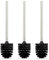 Relaxdays Toilettenbürste, 3er Set, WC, Ersatz, Abnehmbarer Bürstenkopf, Klobürste Edelstahl, HxD: 35 x 8 cm, schwarz