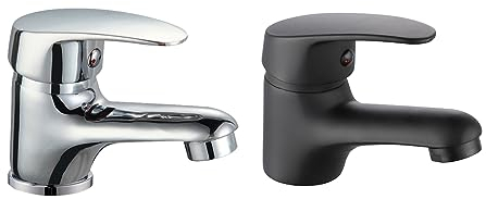 INGUZ | Grifo Lavabo cromado | Monomando Mezclador de Agua Fría y Caliente | Con Aireador, Ahorro de Agua, Fácil Instalación | Grifo cromado Baño | Grifería para Lavabo | Grifo de Lavabo