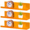 Navaris Acryl Regal 3er Set - Plexiglas Wandregal Schwebend - 38 x 10 cm - Trendiges Set für Bücher, CDs, Deko - Design Ablage in Orange