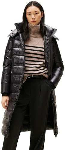 Tommy Hilfiger Abrigo acolchado Mujer Gloss Down Waist Maxi con cuello alto, Negro (Black), XXXL