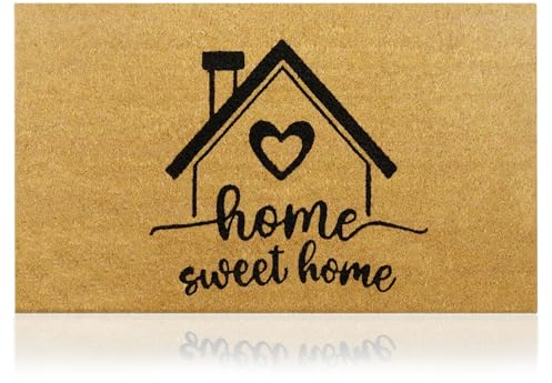 Felpudo Home Sweet de Fibra Coco - 70x40cm - Felpudos Antideslizantes - Felpudos Originales para la Entrada a Casa, Pasillos, Puertas de Exterior-Accesorios para el Hogar-Material Resistente
