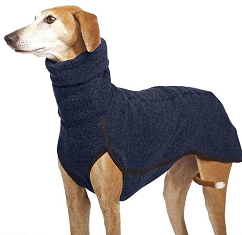 Imily Bela hundrock vinter varm polotröja hundtröja fleece mysig hundjacka husdjurskläder för små medelstora stora hundar, mörkblå, M