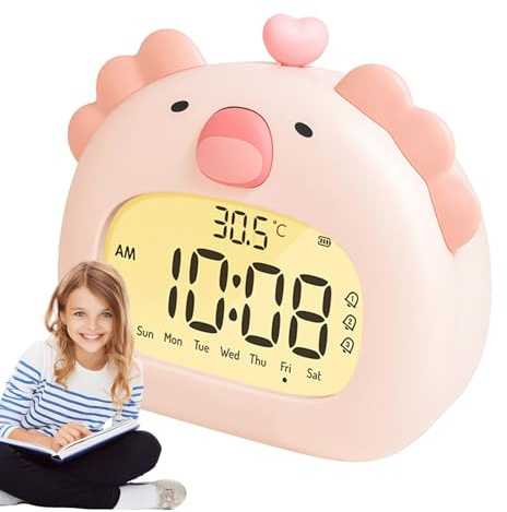 Eventerde - Reloj Despertador con luz, lámpara Despertador Recargable, luz Nocturna Axolotl Creativa, 6 luminosidades, Dormitorio, Oficina, salón, casa