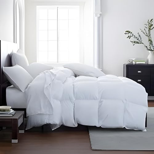 Down Alternative Comforter California King Size - Extra Fluffy Duvet Insert - Thick Puffy Premium All Season Winter - Luxury Breathable Hotel Cooling Comforter - California King, White, 104x96 inches
