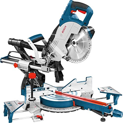 Bosch Professional GCM 8 SJL sliding mitre saw (sawblade-Ø: 216 mm, incl. 1x sawblade Standard for Multi Material, in carton) – Exclusive Set, 0601B19171, Blau