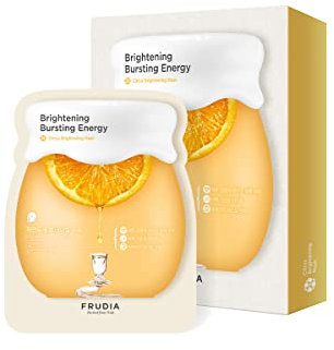 FRUDIA. Mascarilla Facial Blanqueante Citrus Mask Sheet. Extracto de las Mandarinas de Jeju contiene Vitamina C.