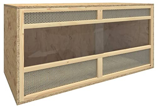 Festnight Terrarium Holz für Reptilien Amphibien Holzterrarium Spinnentiere Reptilienzuchtbox 100x47x47 cm