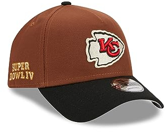 New Era Kansas City Chiefs NFL Harvest Superbowl IV Brown Black 9Forty A-Frame Snapback Cap - One-Size