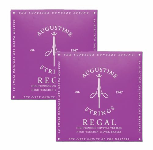 Augustine Strings Regal High Tension - Premium Crystal Nylon Classical Guitar Strings - Produced in New York by the Manufacturer of the Original Nylon String - 2 Sets