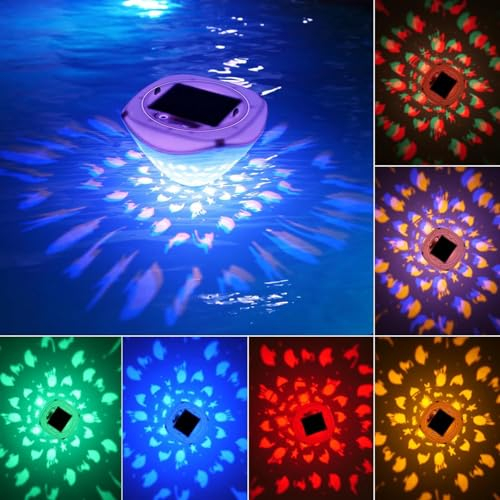 Luce solare galleggiante per piscina, illuminazione a LED con cambio colore, impermeabile, illuminazione subacquea, per giardino, piscine, parchi acquatici e piscine, laghetti, fontane (1 set)