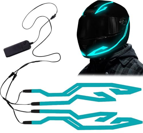 Kalastussaari Motorcycle Helmet Light, 3 Cool Lighting Modes Helmet Light, Lightweight Battery Powered Safety Alert Helmet LED Light Strip for Full Helmets, Half Helmets Motorcycle Helmet Light