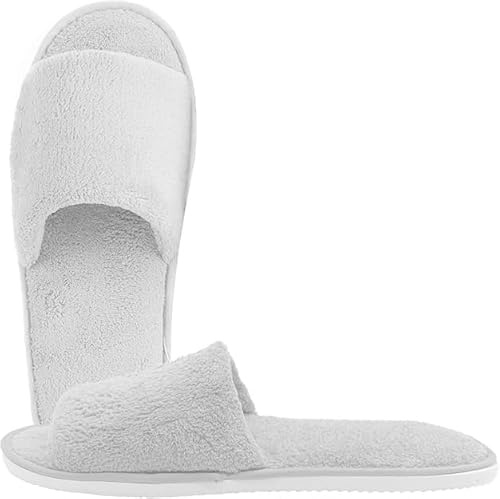 EQLEF zapatillas de viaje, portátiles blancas zapatillas hotel antideslizantes de terciopelo 7mm zapatillas reutilizables (Blanco, Sistema tallas calzado EU, Adulto, Mujer, Letras, mediano, Medium)