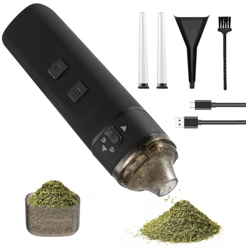 MINENICE Elektrische Grinder, 2-Wege-Mahlen Gewürzmühle Super Leistung 7 Nm Schnelles Mahlen ohne Feststecken Mühle für Gewürzen Pollen zum Zerkleinern auf Knopfdruck
