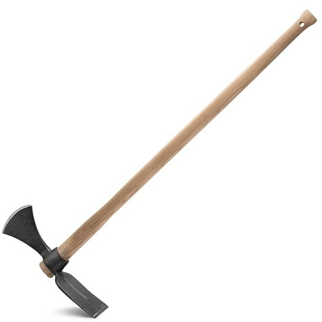 Cutter Mattock Digging Tool - 42” Garden Hoe and Hand Pick Axe Splitting Hatchet with Steel Blades and Wood Handle -Pickaxe for Digging Tools for Hard Ground, Weeding, Planting by Kings County Tools