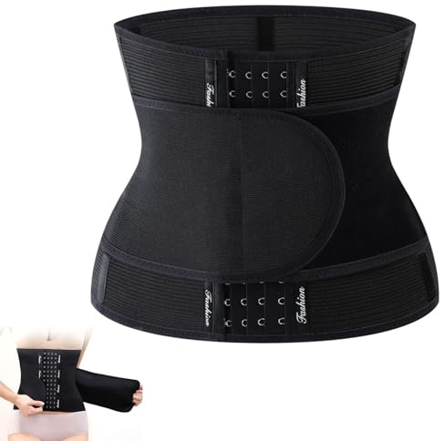 Oiieco Postpartum Belly Wrap, C Section Recovery Belt Abdominal Binder, Postpartum Support Belly Band for Women, Tummy Girdle Corset Body Shaper, Waist Trainer Belt After Pregnancy Black