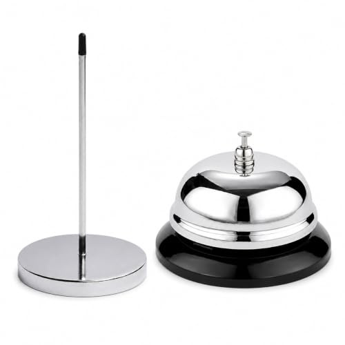 Buaak Service-Glocke aus Metall - Essens- oder Rezeptionsglocke mit Hellem Klang für Gastronomie, Hotel, Bar, Café und den Haushalt - Antikbronze
