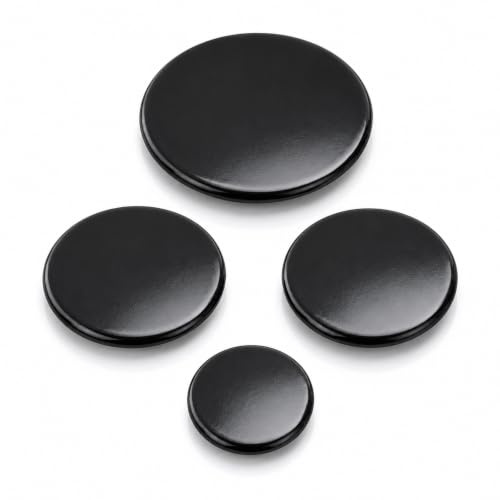 4 Pcs Gas Hob Covers for 4 Burner Gas Cookers, Cooker Hob Cover Gas Burner Cap Set, 55mm 75mm 100mm Flat Cooker Hob Parts for Gas Stove Burner Kitchen Accessories