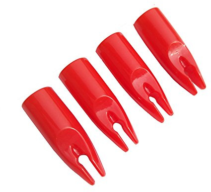 SHARROW 50pcs Tiro con L'Arco Cocca a Freccia in Plastica, Freccia Nocks Cocche della Freccia per Aste di Frecce da 8mm di Diametro(Rosso)