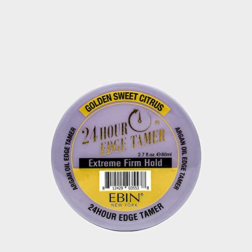 EBIN NEW YORK 24 Hour Edge Tamer Refresh – Extreme Firm Hold, 2.7 Oz, Golden Sweet Citrus – No Flaking, No White Residue, Shine and Smooth with Argan Oil & Castor Oil