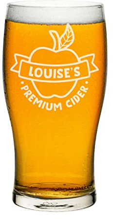 Tulipano in vetro personalizzato per pinta di sidro di alta qualità con qualsiasi nome artigianale birra sidro personalizzato compleanno papà nonno festa del papà