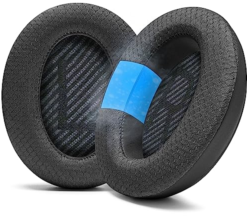 WC Freeze QC35 – Kühlgel-Ohrpolster für Bose QC35 und QC35ii (QuietComfort 35) Kopfhörer und mehr | Atmungsaktives Sportgewebe, kühlendes Gel, extra dick und länger kühl | Black
