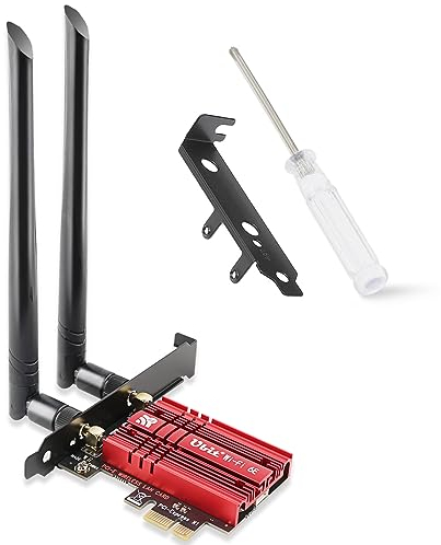 Ubit Carte WiFi 5400Mbps PCIe WiFi 6E Bluetooth5.2, Intel WiFi 6E AX210, Tri-Bandes (6GHz/5GHz/2.4GHz) Carte WiFi 6 pour PC Win 11/10(64Bit)