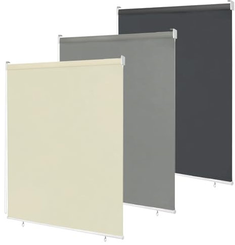 MAYTIIMO Estor exterior de 180 x 240 cm, toldo vertical, protección visual, protección solar, para exteriores, función térmica, toldo vertical para ventanas, balcón, beige