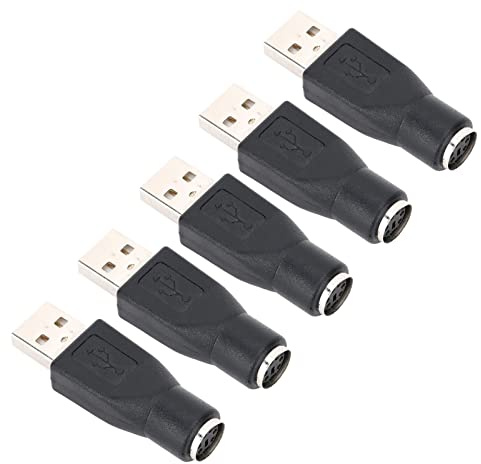 Glomora 5PCS USB Male to for PS/2 Female Adapter Converter for Keyboard Mouse with for PS/2 Interface