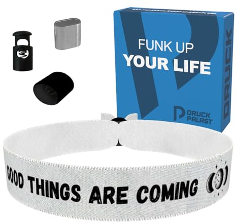 Stoffarmband Good Things Are Coming Motivation Armband - Wasserfestes Satinarmband - Inspirierendes Motivationsarmband - Glücksbringer für positive Gedanken
