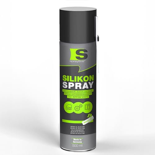 Spraytive Spray silicone 500 ml – Lubrifiant et spray lubrifiant pour voiture, caoutchouc, plastique et métal – Incolore, imperméable, sans résidus – De -50 °C à +250 °C – Fabriqué en Allemagne (1 x