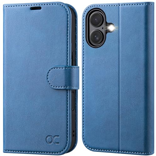 OCASE for iPhone 17 Wallet Case, PU Leather Flip Cover with Card Holder, RFID Blocking, Kickstand, Magnetic Closure, Protective Phone Case for iPhone 17 6.3-Inch 2025, Light Blue