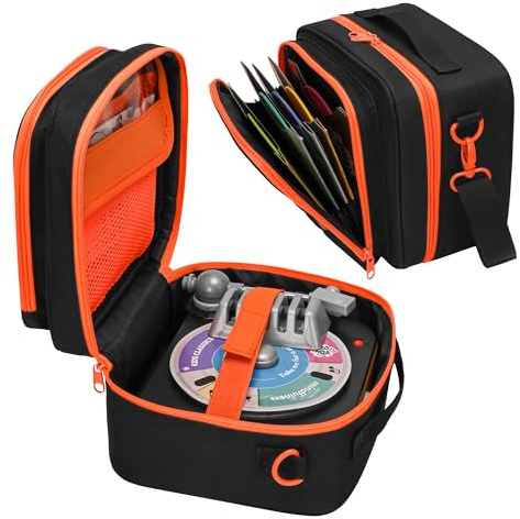 FURIMETY Records Toy Storage Bag Compatible with Fisher-Price Musical Toy Deluxe Rockin Record Player, Carrying Case with Accordion Album Pockets for kids record player, Black