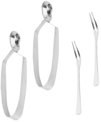 TOYANDONA 4 pièces Pinces à Escargots Acier Inoxydable Outils de Service Pratiques et Solides pour Fruits de Mer Fourchettes et Pinces Ergonomiques pour Cuisine et Table
