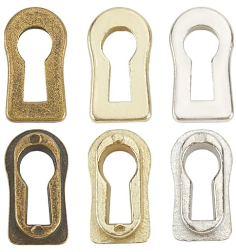 CREATCABIN 6 Pieza de Embellecedor de Cerradura de Aleación de Zinc Tono Bronce Antiguo Placa Decorativa para Cerradura de Tocador Decoración de Cerradura de Muebles Herrajes Puertas 20.5x11mm