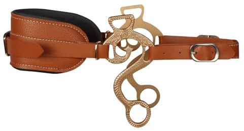 Cavezza Per Cavallo Morsetto for cavallo Hackamore regolabile, catena for cordolo for naso imbottito in pelle marrone, attrezzatura sportiva for equitazione