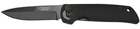 Camillus 19637 CUDA Mini Klappmesser, 7,6 cm Carbonitride Titanium AUS-8 Stahlklinge, G-10 Griff, schwarz, 17,1 cm