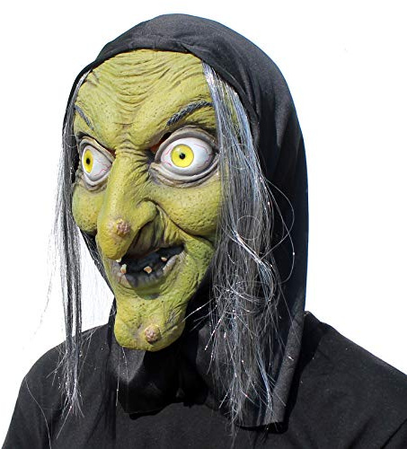 PartyHop - Old Woman Witch Mask - Halloween Scary Horror Cosplay Costume
