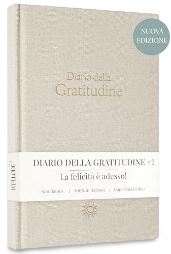Diario della Gratitudine Non Datato Made in Italy - 5 Minuti al Giorno per una Vita più Felice e Consapevole - Gratitude Journal #1 Ideale per Crescita Personale Mindfulness Journaling (22x14cm)