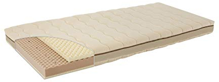 Träumeland T080273 Kind- & Jugendmatratze Naturstern 100 x 200 cm - Naturmatratze mit Bezug aus kbA-Baumwolle und hervorragendem Liegekomfort dank Naturlatex in innovativem Sandwichaufbau, mehrfarbig