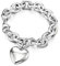 Rolo Kette Charm-Armband für Damen, Gliederarmband Edelstahlarmband mit Puff Herz, Poliert