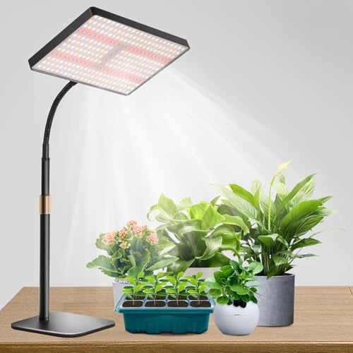 Railee Lámpara de Plantas Lámpara de Cultivo 286 LEDs de Espectro Completo Regulable con UV-IR Luz de Crecimiento con Temporizador Luz para Plantas de Interior Altura Ajustable