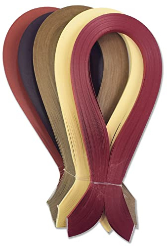 CrafTreat Bruna quilling-pappersremsor för hantverksarbete – 500 quilling-remsor, 3 mm, 30 cm längd, pappersfyllning för att dekorera kort, presentpåsar, bildramar och scrapbooking
