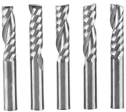 Nimomo Skaftfräs 5 stycken 6 mm skaft volframkarbid enkel flöjt skaftfräs spiralskärare CNC-fräs